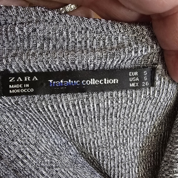 Zara TRF One Shoulder Knit Pullover With Metallic Effect Size Small - Picture 8 of 11